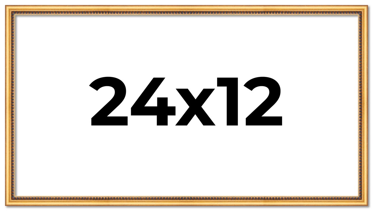 24x12 Classic Modern Gold Picture Frame - UV Acrylic, Foam Board Backing, Hanging Hardware